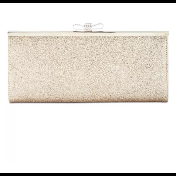 Macy’s INC International Concepts Gold Glitter Bag - Picture 1 of 7